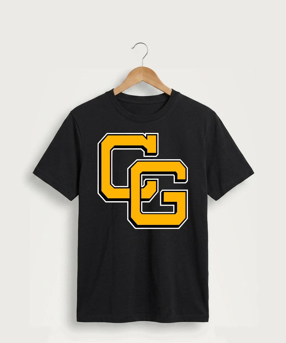 Clearbrook Gonvick High School Football (Boys) - Jet Black Port & Co Core Cotton Tee. PC54