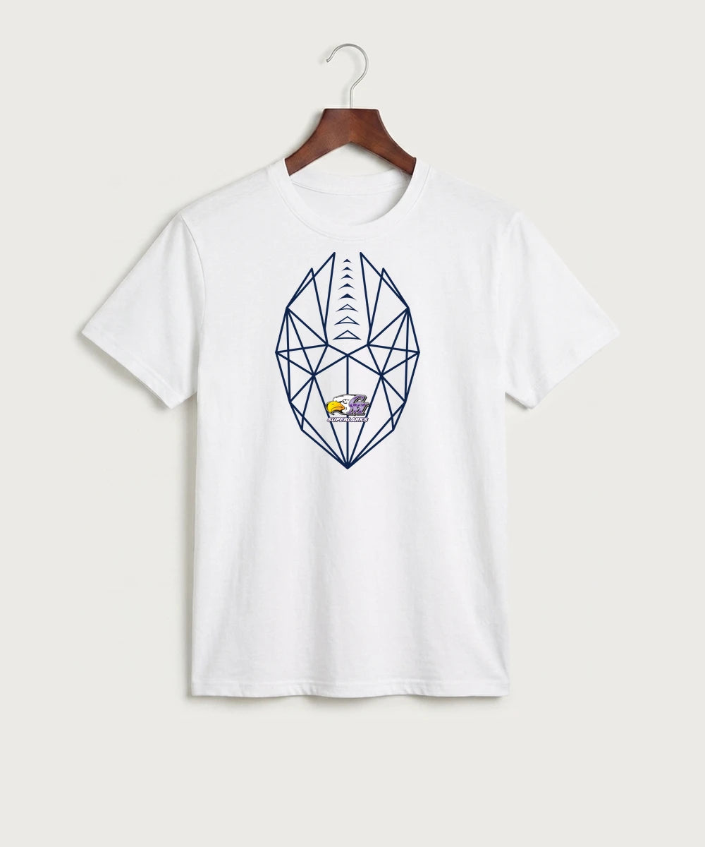 Grand Meadow Football - White Port & Co Core Cotton Tee. PC54