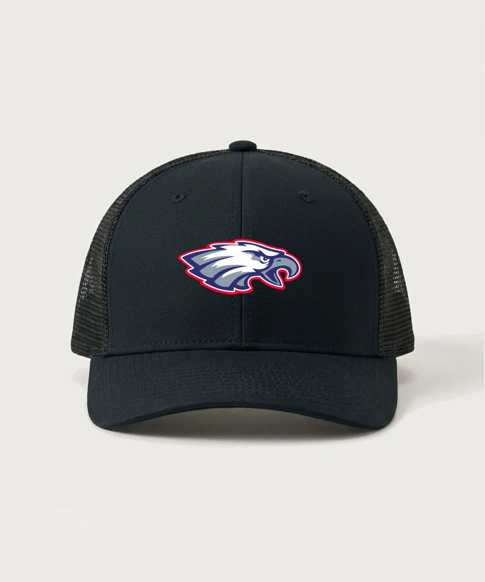 Pequot Lakes High School Football (Boys) - Black/ Black Sport-Tek Club Trucker Cap STC46