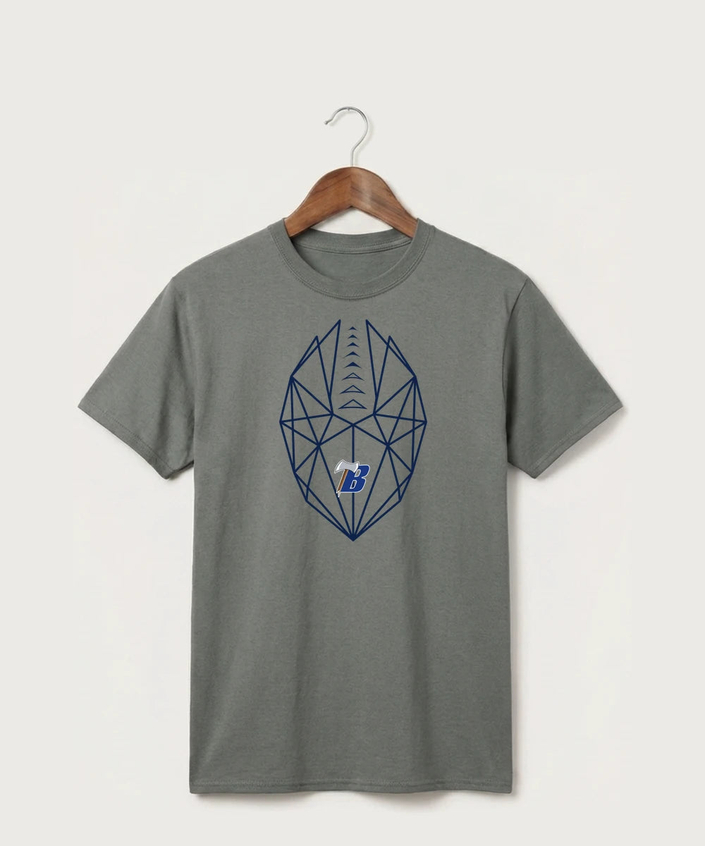 Bemidji High School Football (Boys) - Medium Grey Port & Co Core Cotton Tee. PC54