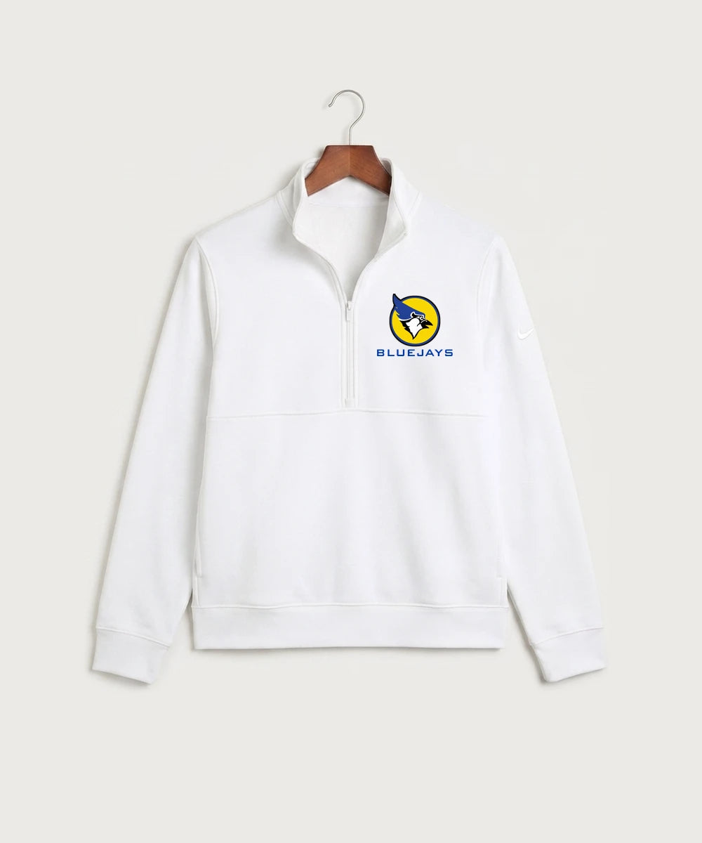 Waseca High School Football (Boys) - White Nike Club Fleece Sleeve Swoosh 1/2-Zip NKDX6718