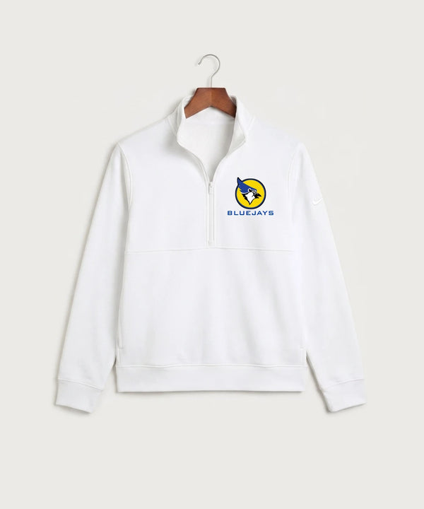Waseca High School Football (Boys) - White Nike Club Fleece Sleeve Swoosh 1/2-Zip NKDX6718