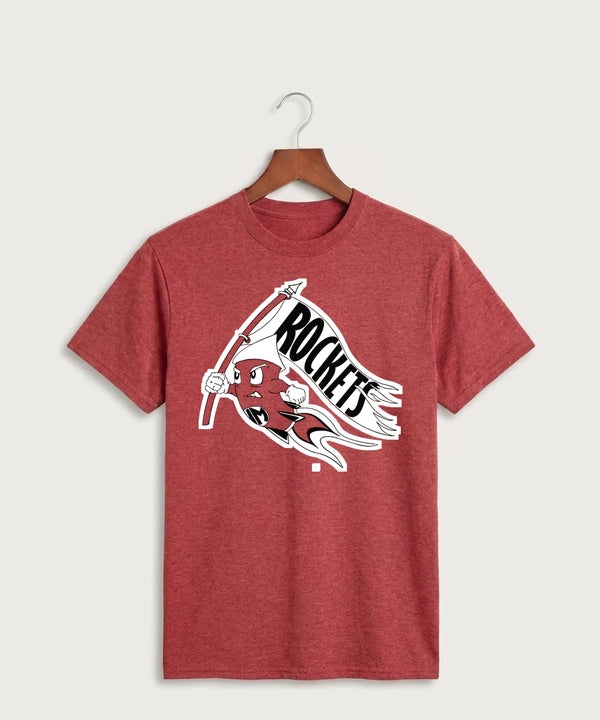 John Marshall High School Swimming (Girls) - Heather Red Port & Co Core Cotton Tee. PC54