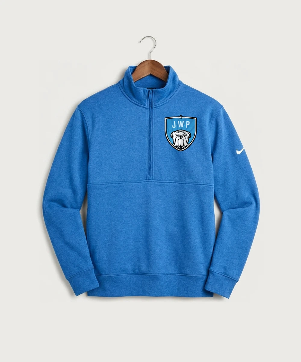 Janesville Waldorf Pemberton Volleyball (Girls) - Light Game Royal Heather Nike Club Fleece Sleeve Swoosh 1/2-Zip NKDX6718