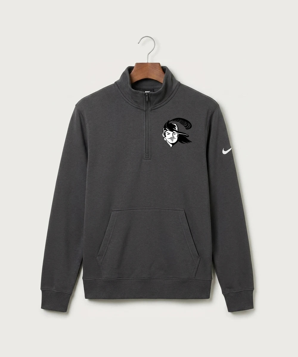 Border West Football (Boys) - Anthracite Nike Club Fleece Sleeve Swoosh 1/2-Zip NKDX6718
