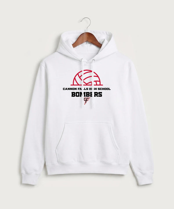 Cannon Falls High School Volleyball (Girls) - White Port & Co Core Fleece Pullover Hooded Sweatshirt. PC78H