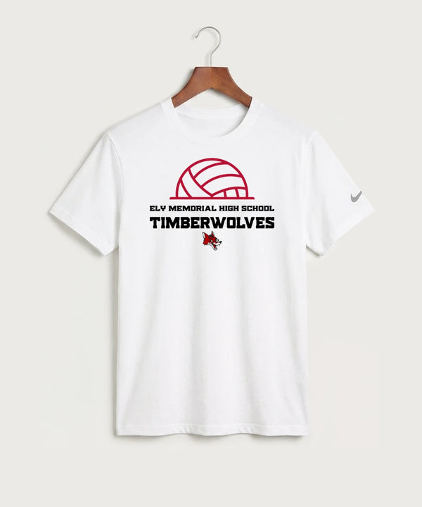 Ely Memorial High School Volleyball (Girls) - White Nike Swoosh Sleeve rLegend Tee NKDX8730
