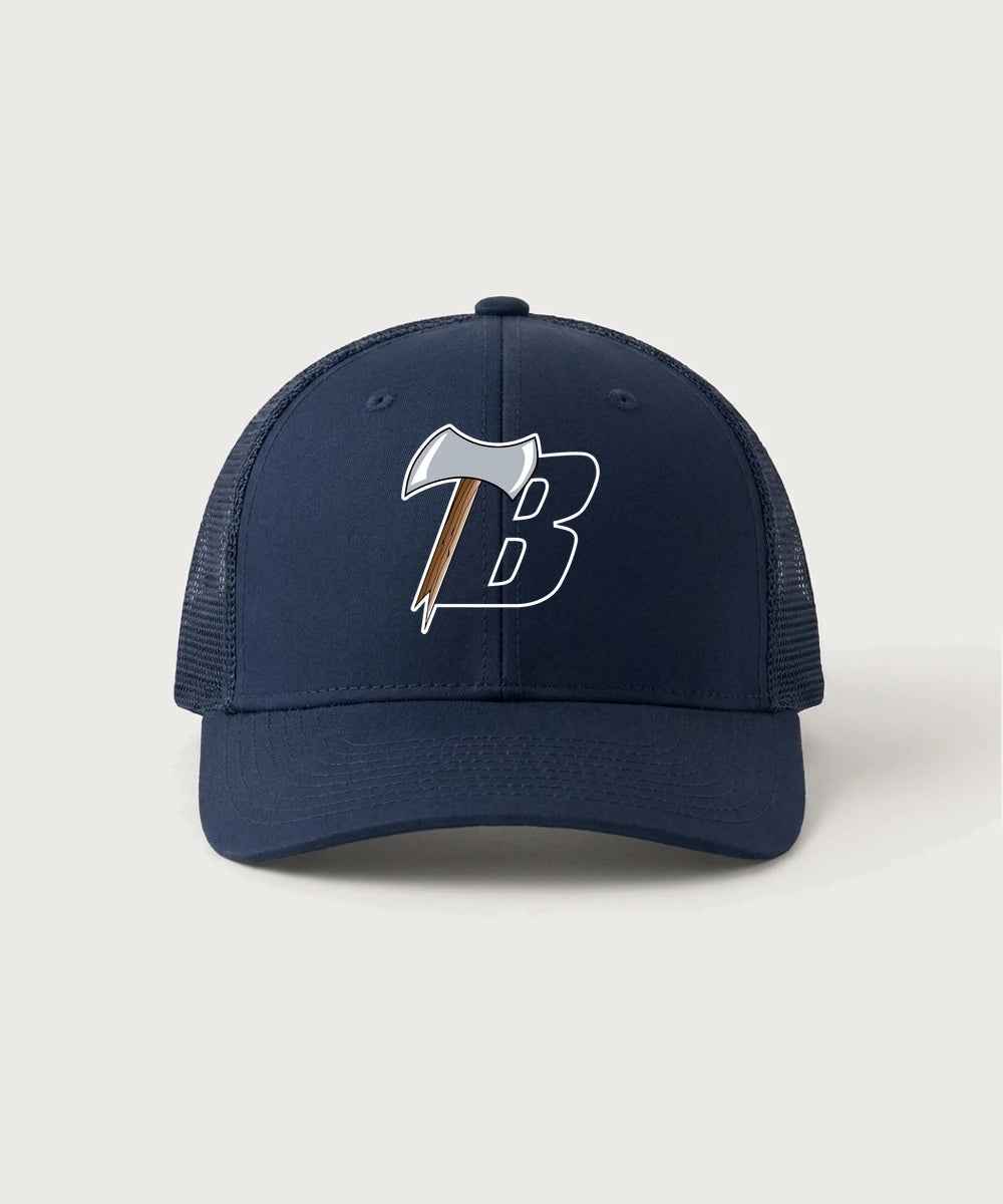 Bemidji High School Football (Boys) - True Navy/ True Navy Sport-Tek Club Trucker Cap STC46
