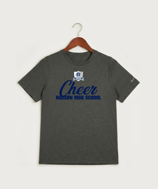 Hudson Cheer & Stunt - Dark Smoke Heather Nike Youth Swoosh Sleeve rLegend Tee NKDX8787