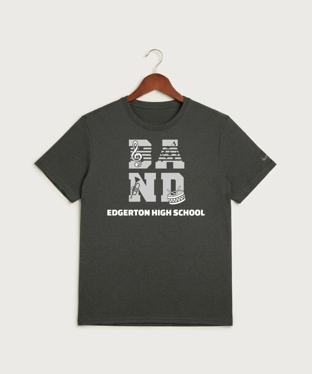 Edgerton High School Band Team Store - Dark Smoke Heather Nike Swoosh Sleeve rLegend Tee NKDX8730