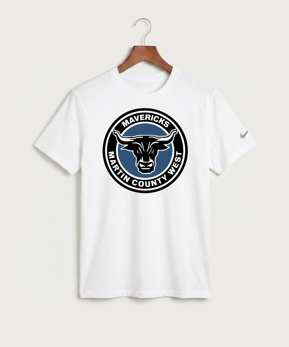 Martin County West High School Football (Boys) - White Nike Swoosh Sleeve rLegend Tee NKDX8730