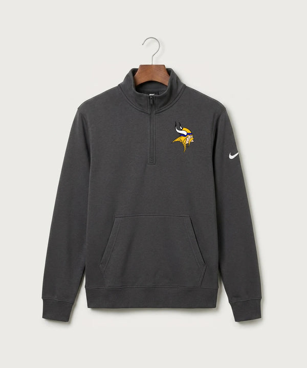Hayfield High School Volleyball (Girls) - Anthracite Nike Club Fleece Sleeve Swoosh 1/2-Zip NKDX6718