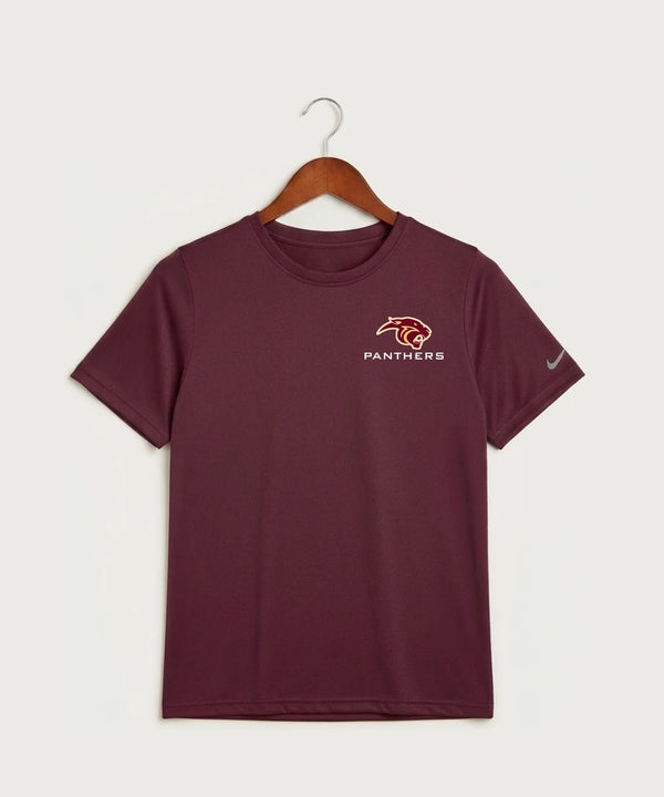 Pine Island High School Football (Boys) - Deep Maroon Nike Youth Swoosh Sleeve rLegend Tee NKDX8787