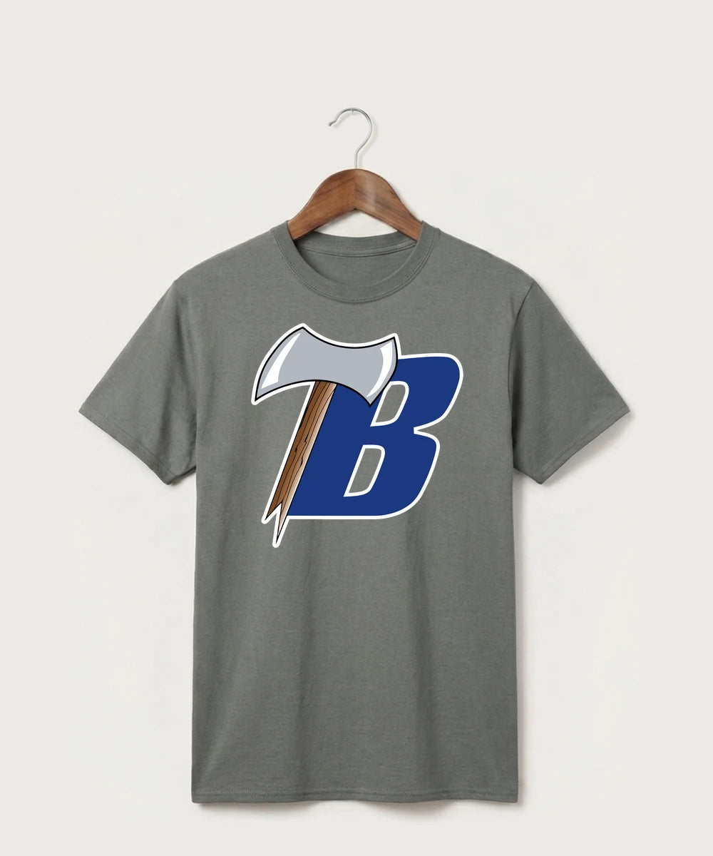 Bemidji High School Football (Boys) - Medium Grey Port & Co Core Cotton Tee. PC54
