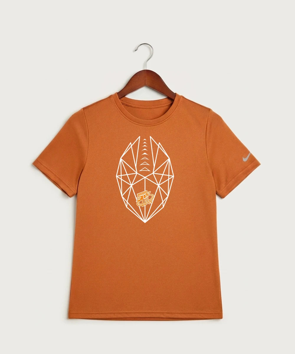 Underwood High School Football (Boys) - Desert Orange Nike Youth Swoosh Sleeve rLegend Tee NKDX8787