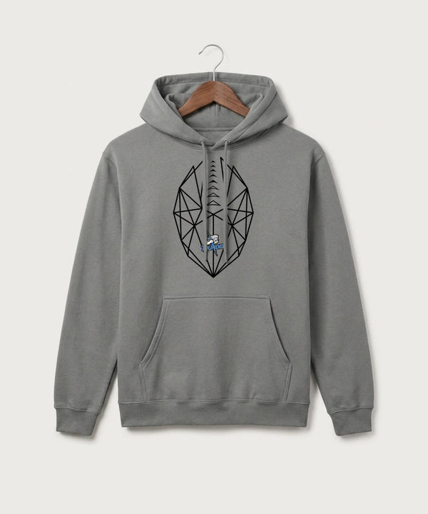 Long Prairie Grey Eagle High School Football (Boys) - Medium Grey Port & Co Core Fleece Pullover Hooded Sweatshirt. PC78H