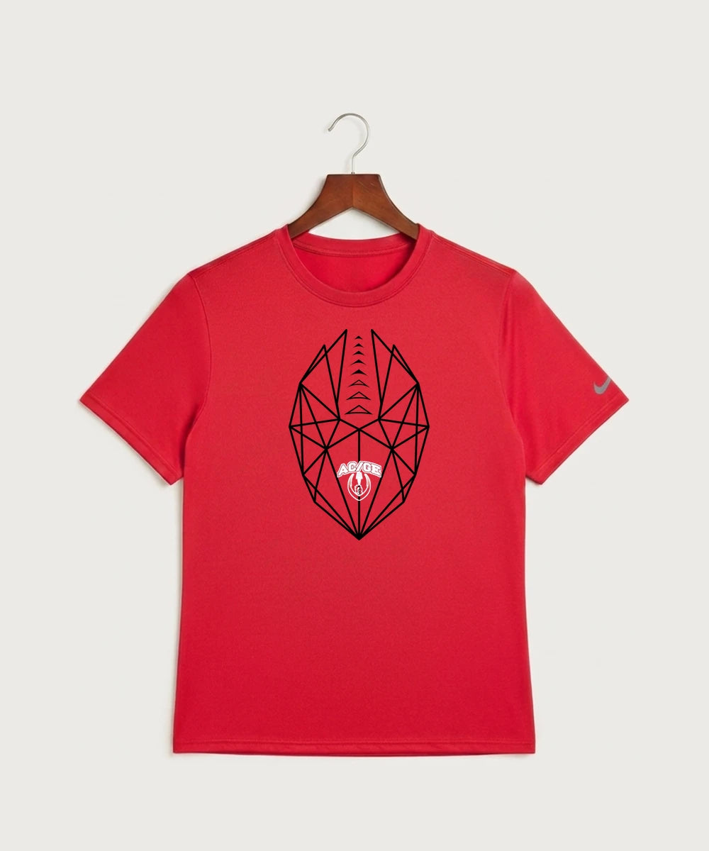 Alden-Conger-Glenville Emmons High School Football (Boys) - University Red Nike Swoosh Sleeve rLegend Tee NKDX8730