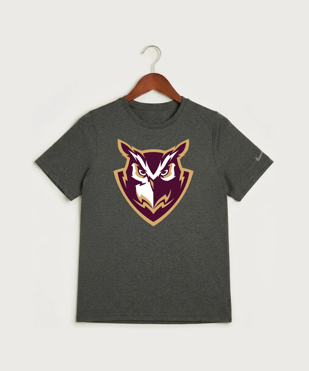 Hancock High School Football (Boys) - Dark Smoke Heather Nike Youth Swoosh Sleeve rLegend Tee NKDX8787