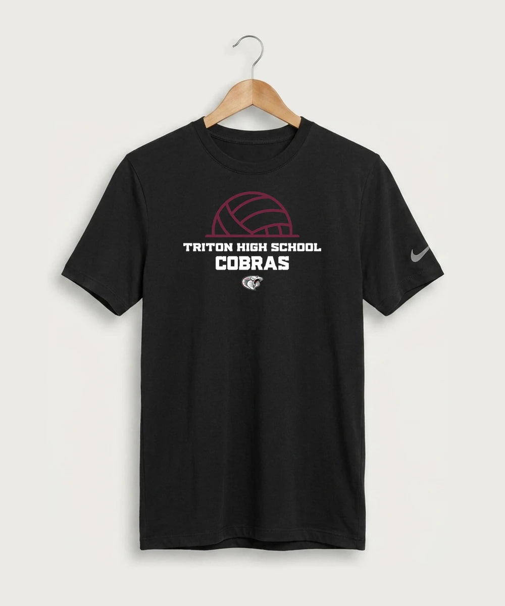 Triton High School Volleyball (Girls) - Black Nike Swoosh Sleeve rLegend Tee NKDX8730