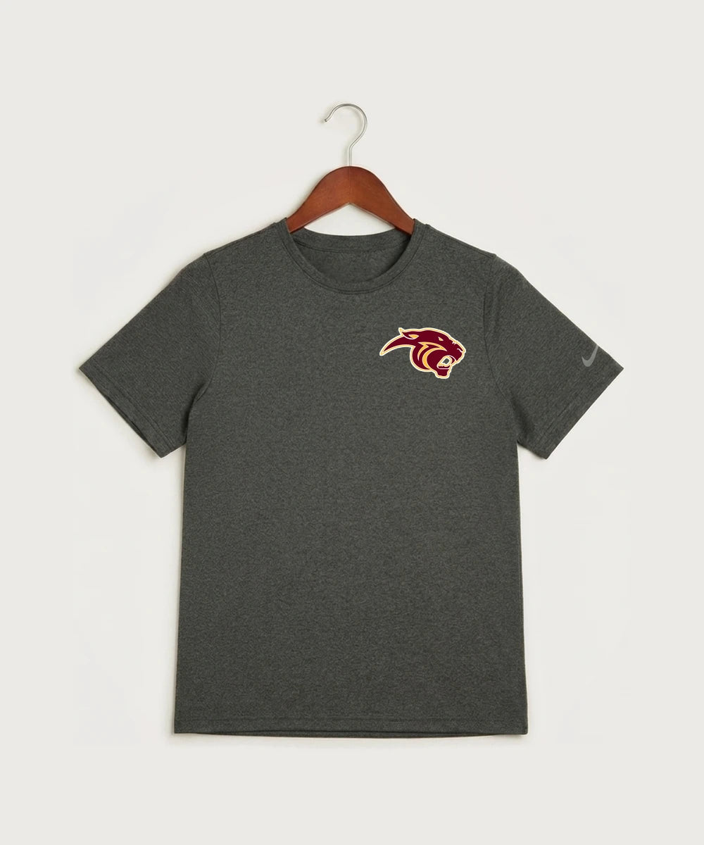Pine Island High School Football (Boys) - Dark Smoke Heather Nike Youth Swoosh Sleeve rLegend Tee NKDX8787