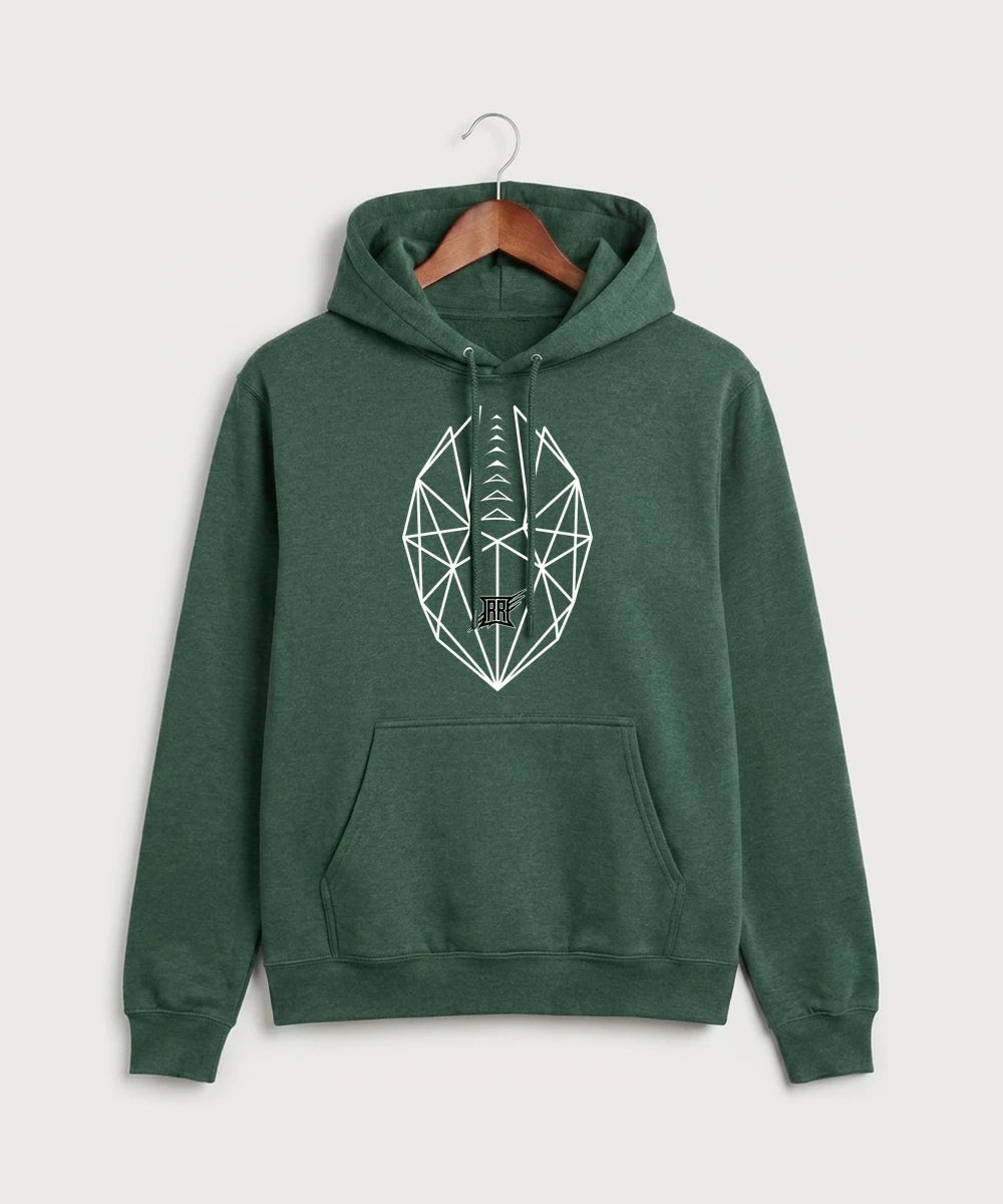 Rock Ridge High School Football (Boys) - Forest Green Heather Port & Co Core Fleece Pullover Hooded Sweatshirt. PC78H