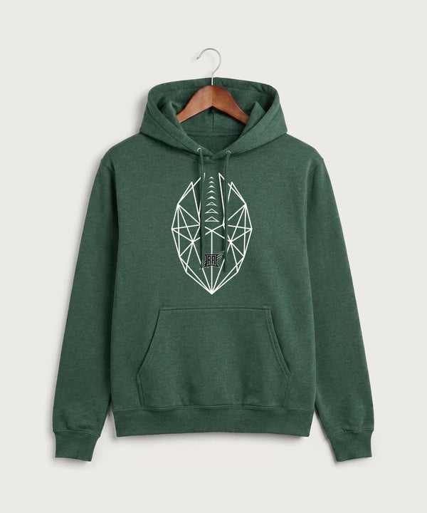 Rock Ridge High School Football (Boys) - Forest Green Heather Port & Co Core Fleece Pullover Hooded Sweatshirt. PC78H