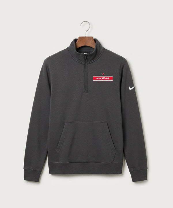 GF E2E Test 01 Wrestling - Anthracite Nike Club Fleece Sleeve Swoosh 1/2-Zip NKDX6718