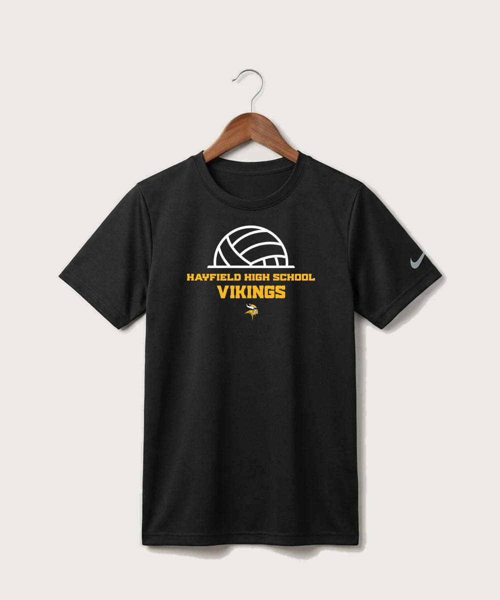Hayfield High School Volleyball (Girls) - Black Nike Youth Swoosh Sleeve rLegend Tee NKDX8787