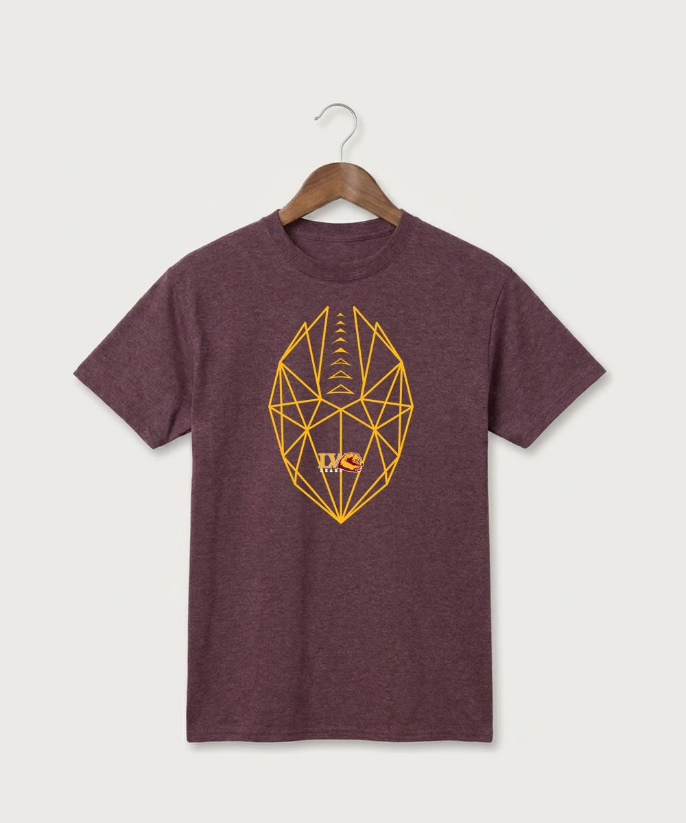 Lake of the Woods High School Football (Boys) - Heather Athletic Maroon Port & Co Core Cotton Tee. PC54