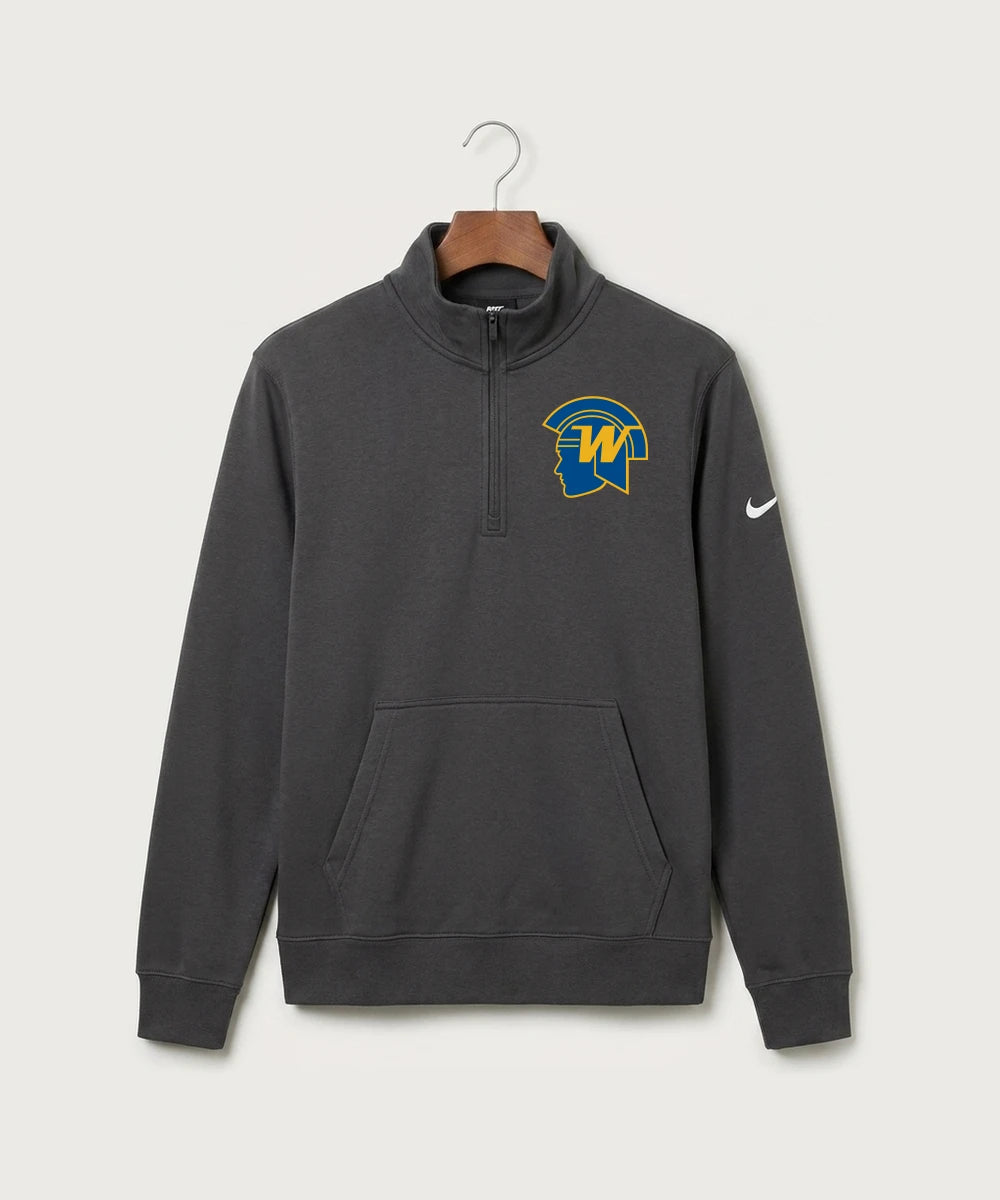 Wayzata High School Football (Boys) - Anthracite Nike Club Fleece Sleeve Swoosh 1/2-Zip NKDX6718