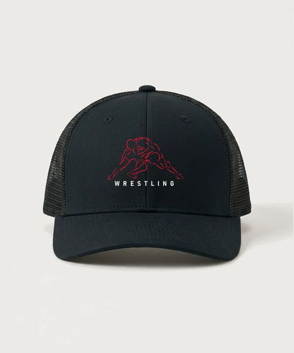 Forreston Wrestling - Black/ Black Sport-Tek Club Trucker Cap STC46