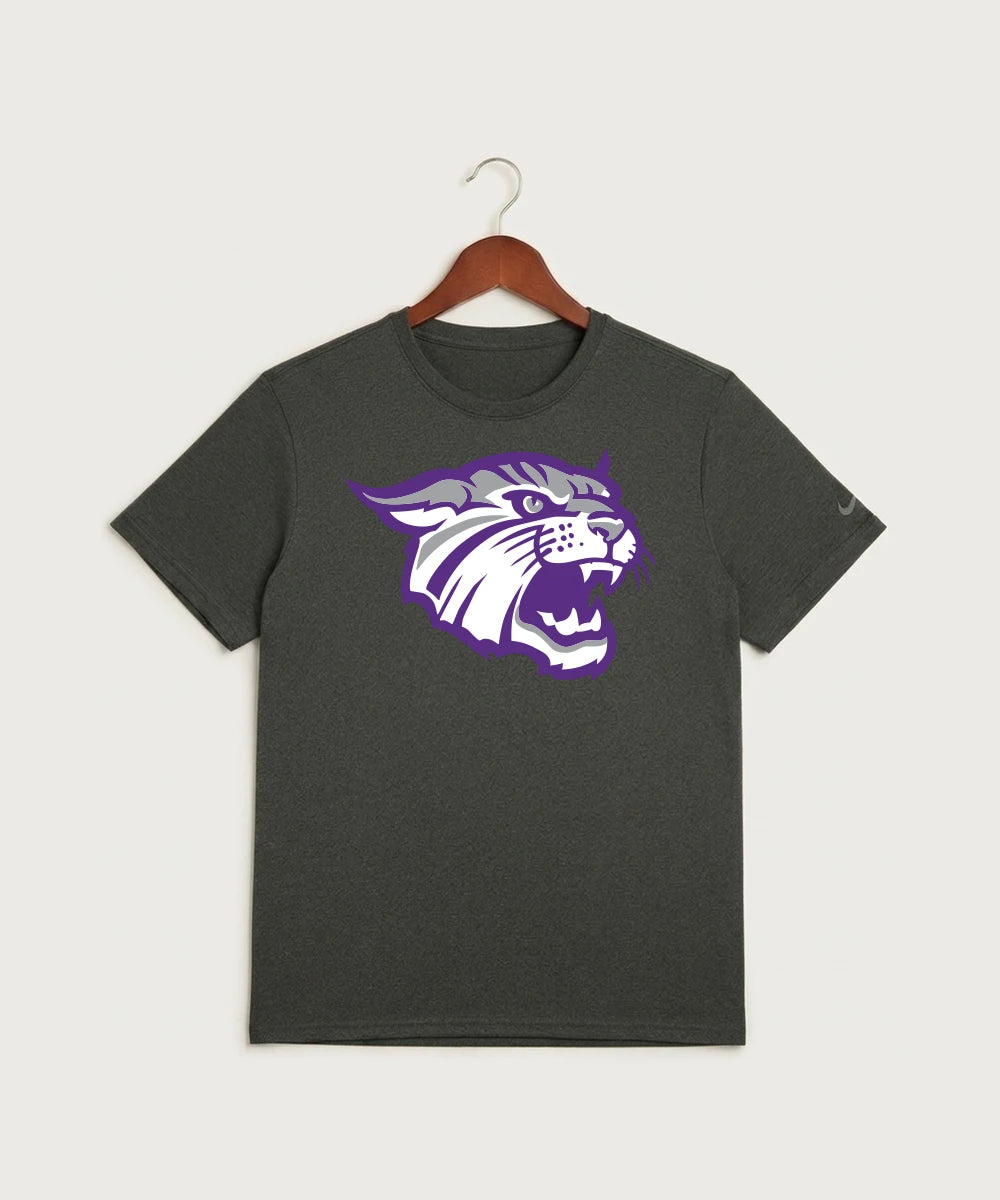 Goodhue High School Volleyball (Girls) - Dark Smoke Heather Nike Swoosh Sleeve rLegend Tee NKDX8730