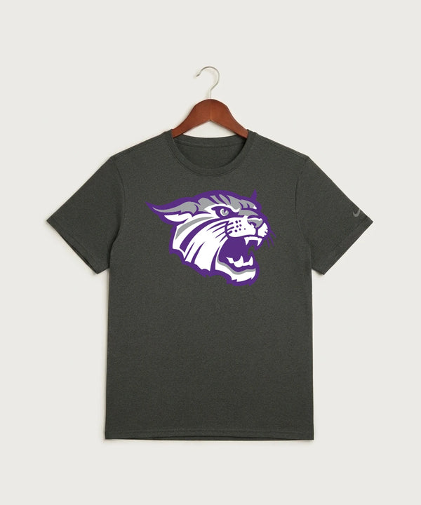 Goodhue High School Volleyball (Girls) - Dark Smoke Heather Nike Swoosh Sleeve rLegend Tee NKDX8730