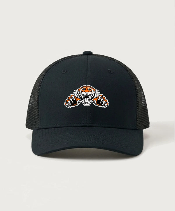 Pine River Backus High School Football (Boys) - Black/ Black Sport-Tek Club Trucker Cap STC46