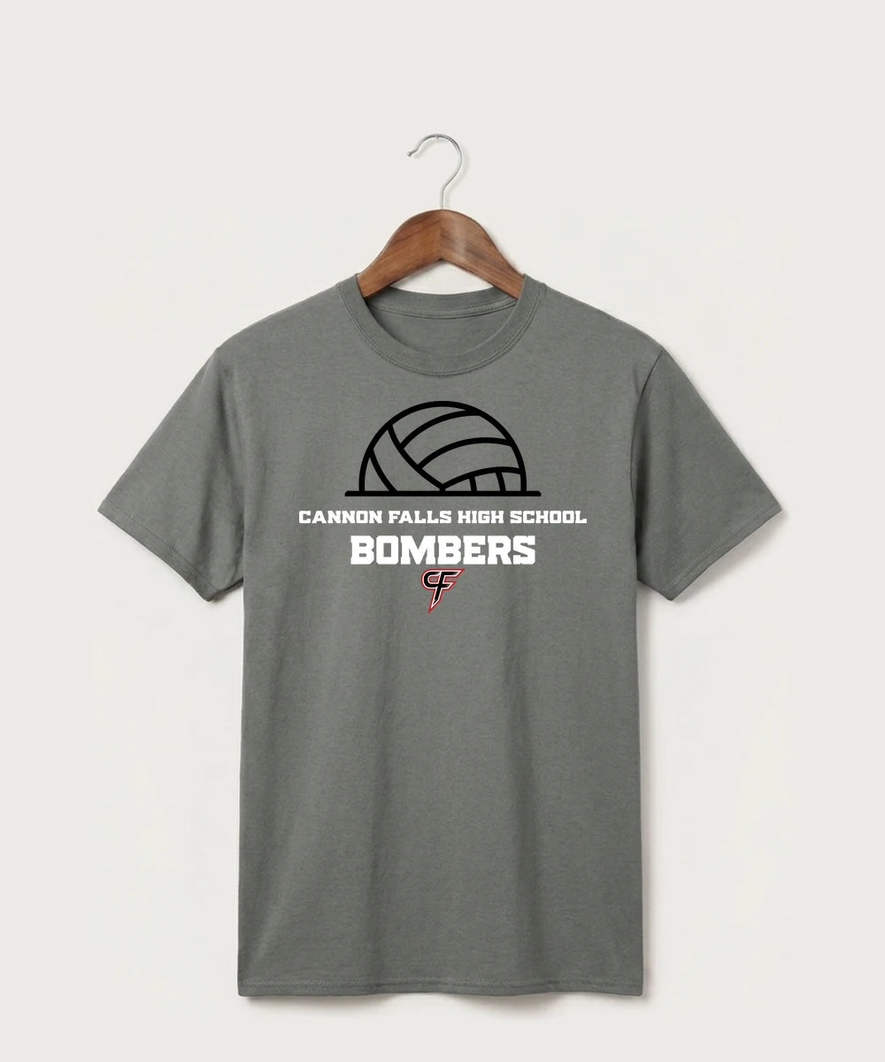 Cannon Falls High School Volleyball (Girls) - Medium Grey Port & Co Core Cotton Tee. PC54