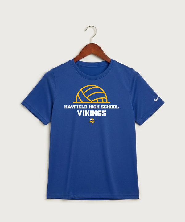 Hayfield High School Volleyball (Girls) - Game Royal Nike Youth Swoosh Sleeve rLegend Tee NKDX8787