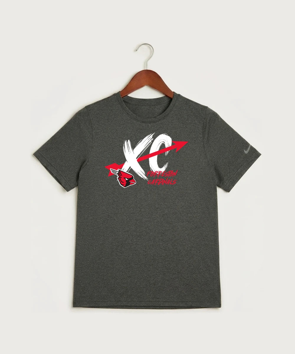 Forreston Cross Country - Dark Smoke Heather Nike Youth Swoosh Sleeve rLegend Tee NKDX8787