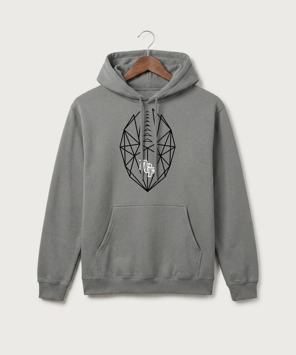 DGF High School Football (Boys) - Medium Grey Port & Co Core Fleece Pullover Hooded Sweatshirt. PC78H