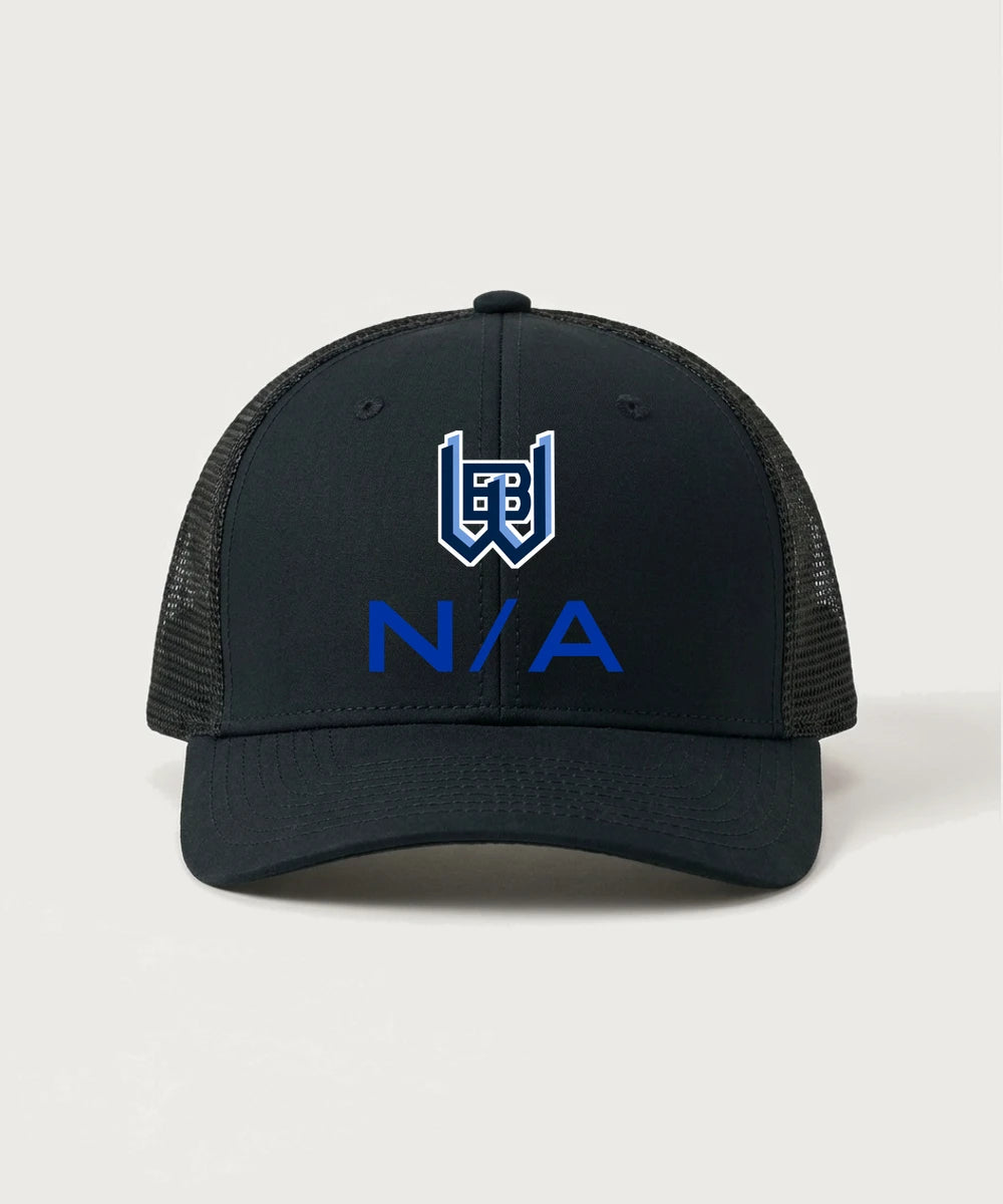 West Bend West High School Football - Black/ Black Sport-Tek Club Trucker Cap STC46