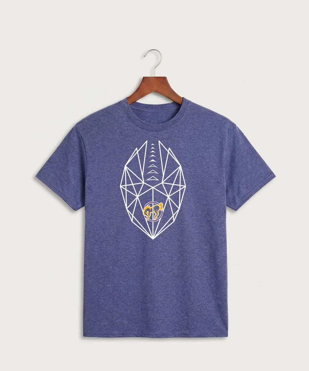 International Falls High School Football (Boys) - Heather Purple Port & Co Core Cotton Tee. PC54