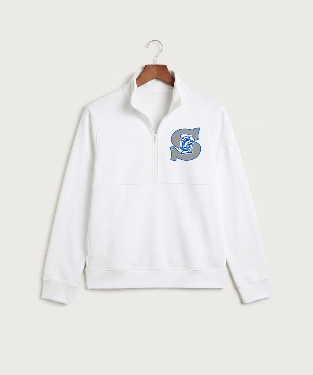 Green Bay Southwest High School Volleyball (Girls) - White Nike Club Fleece Sleeve Swoosh 1/2-Zip NKDX6718