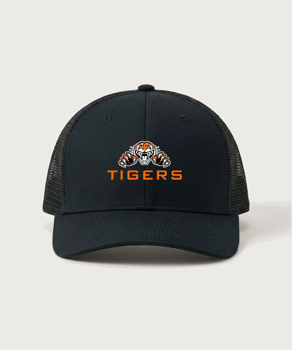 Pine River Backus High School Football (Boys) - Black/ Black Sport-Tek Club Trucker Cap STC46