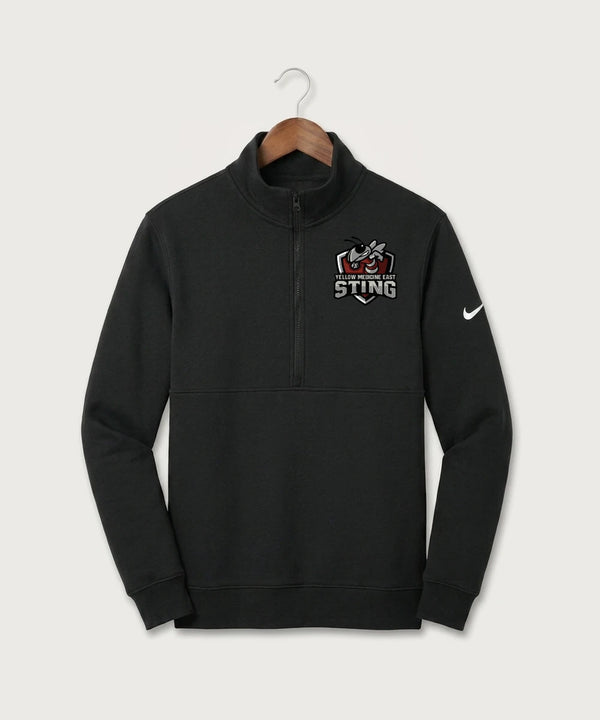 Yellow Medicine East High School Football (Boys) - Black Nike Club Fleece Sleeve Swoosh 1/2-Zip NKDX6718