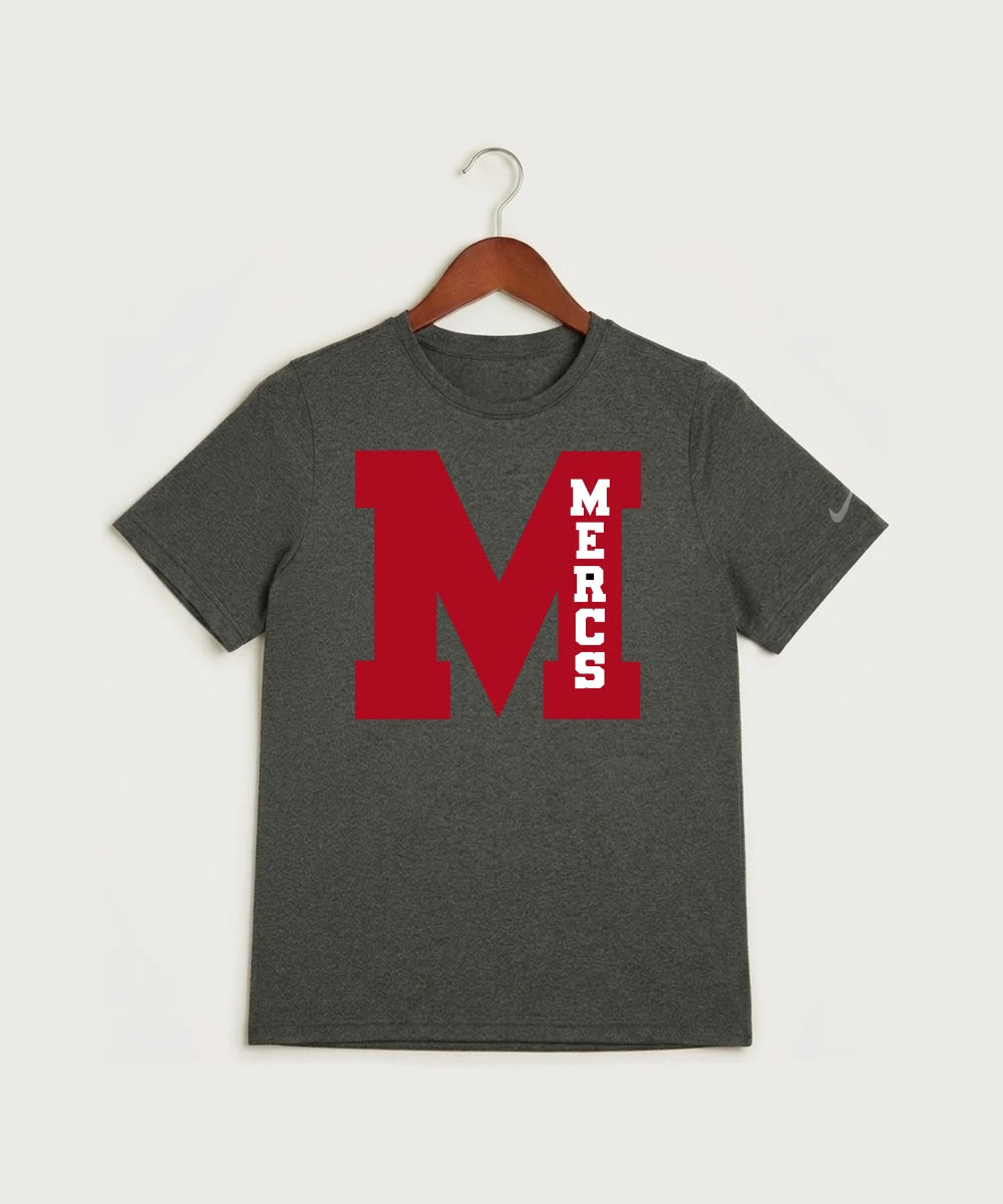 Mcgregor High School Volleyball (Girls) - Dark Smoke Heather Nike Youth Swoosh Sleeve rLegend Tee NKDX8787