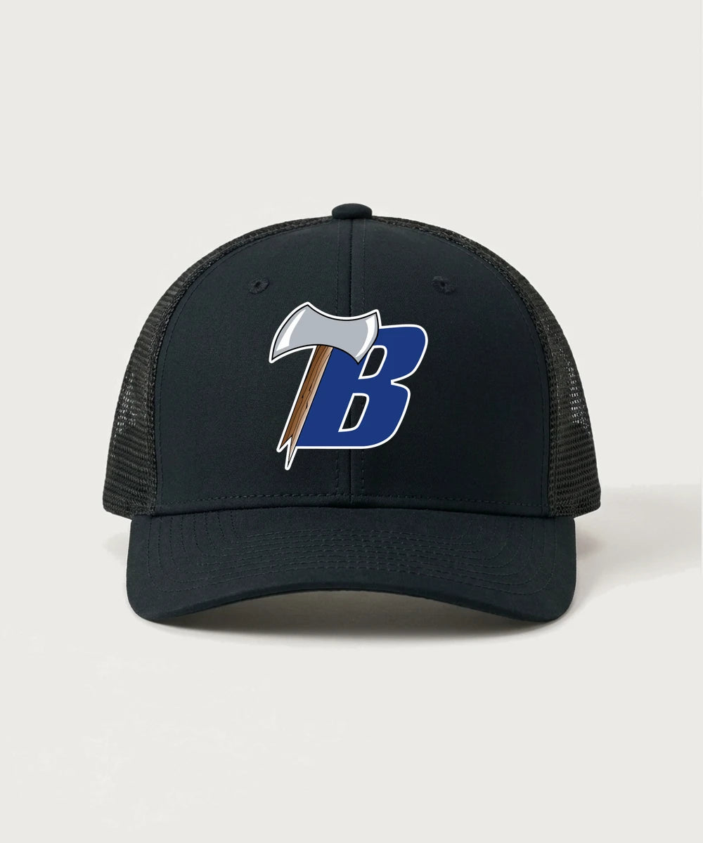 Bemidji High School Football (Boys) - Black/ Black Sport-Tek Club Trucker Cap STC46