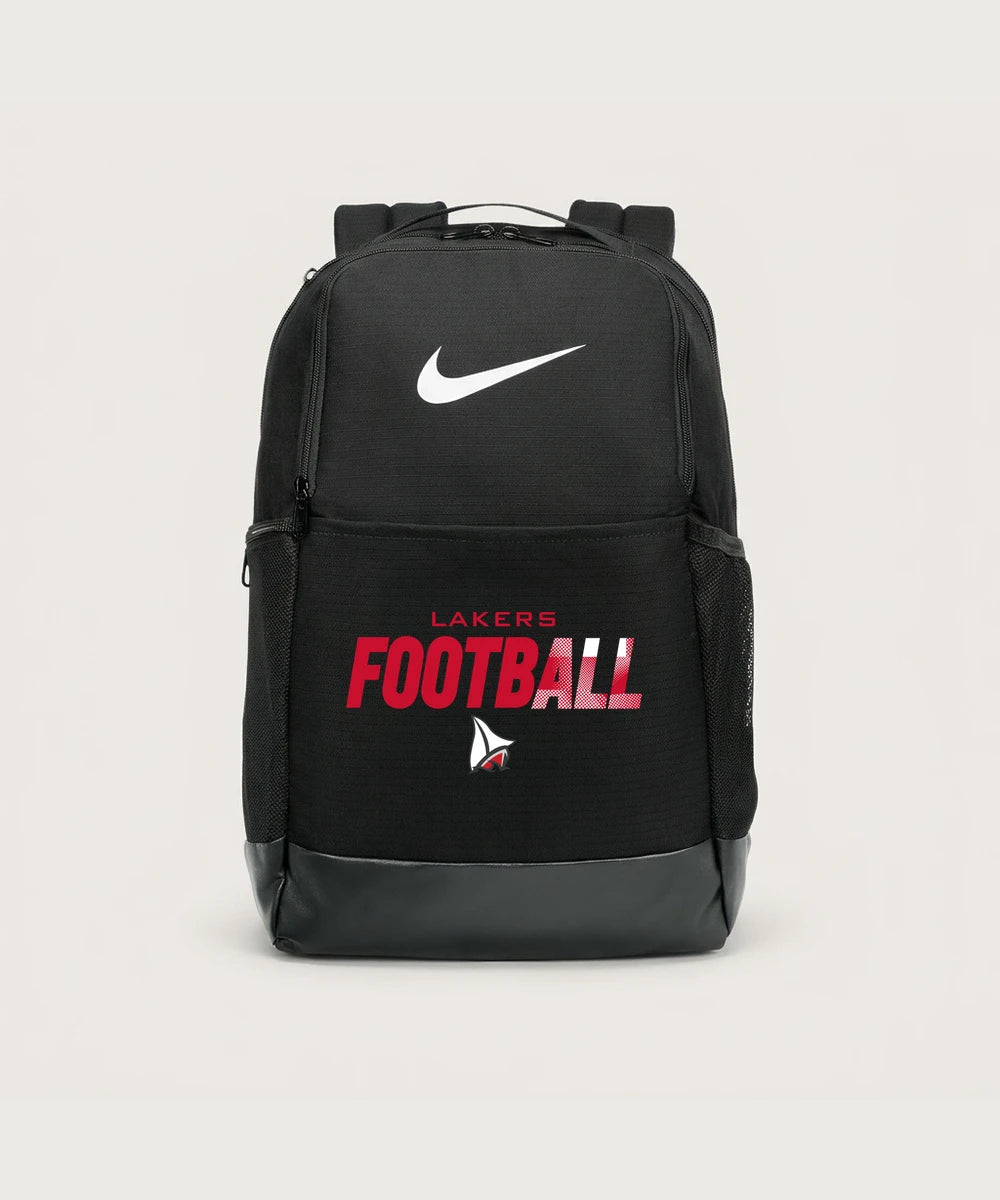 Detroit Lakes Community High School Football (Boys) - Black Nike Brasilia Medium Backpack NKDH7709