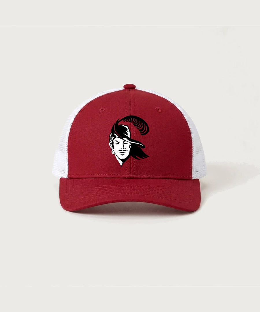 Border West Football (Boys) - Deep Red/ White Sport-Tek Club Trucker Cap STC46