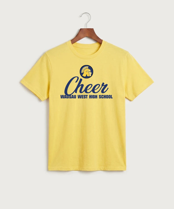 Wausau West High School Cheer - Yellow Port & Co Core Cotton Tee. PC54