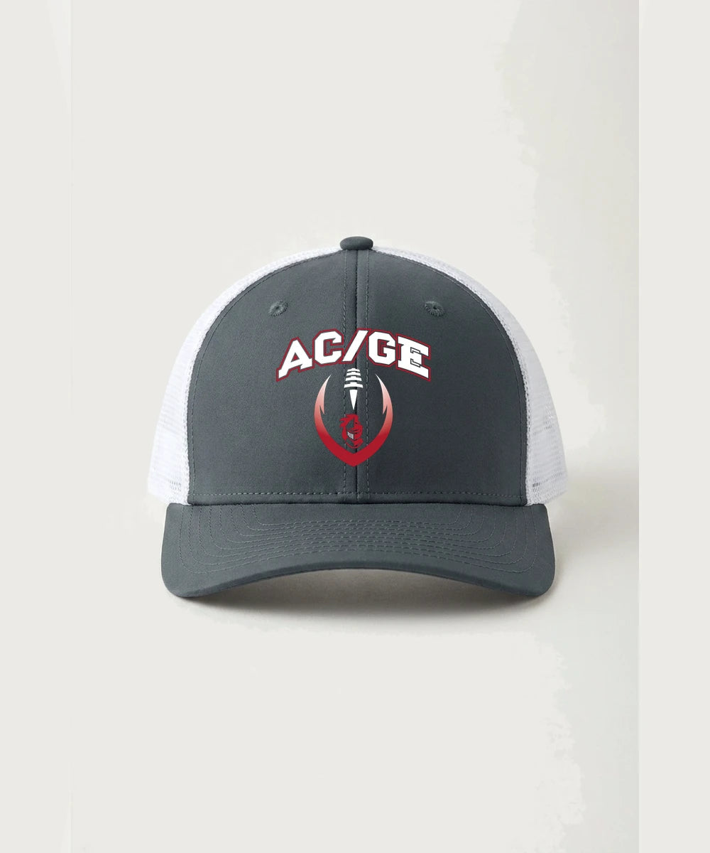 Alden-Conger-Glenville Emmons High School Football (Boys) - Iron Grey/ White Sport-Tek Club Trucker Cap STC46