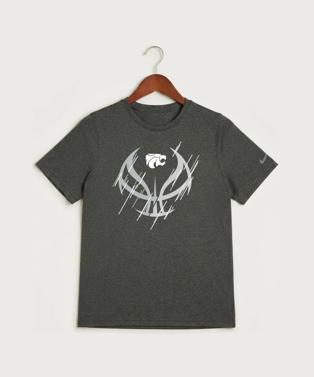Axtell High School Basketball (Girls) Team Store - Dark Smoke Heather Nike Youth Swoosh Sleeve rLegend Tee NKDX8787